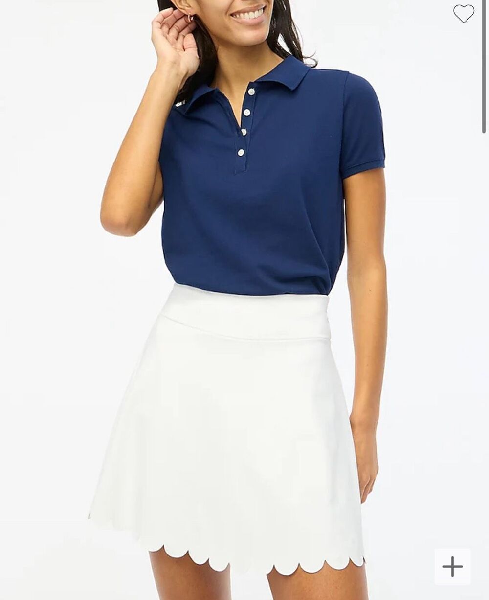 $70 J Crew Scalloped white skirt size small m1
